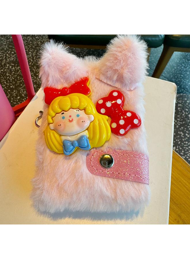 Bluejw Hand Ledger Girl Student Pink Diary High Color Value Girl Heart Plush Hand Ledger Notepad Notes - Image 4