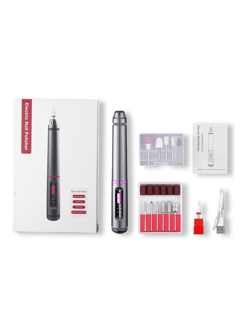 عام آلة طحن الأظافر، مزيل الأظافر المنزلي، لتلميع وإزالة الجلد الميت في فن الأظافر، جهاز محمول كهربائي لطحن الأظافر. - Image 1