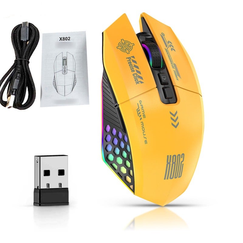 RGB Gaming Mouse: 3 Mode Connectivity, 800-12000 DPI, Immersive RGB Lights - Ergonomic Comfortable Grip, 500mAh Long Battery Life for Home Office, FPS and MMO Games - Image 1