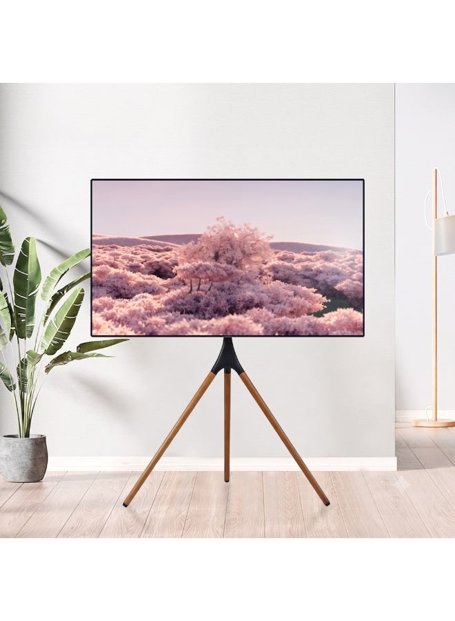 Stand Tripod TV Stand for 32-75 Inch TVs | Adjustable Height Floor TV Stand | Universal VESA Compatible Swivel TV Mount | Portable Easel Television Stand for Home, Office & Events - Image 1