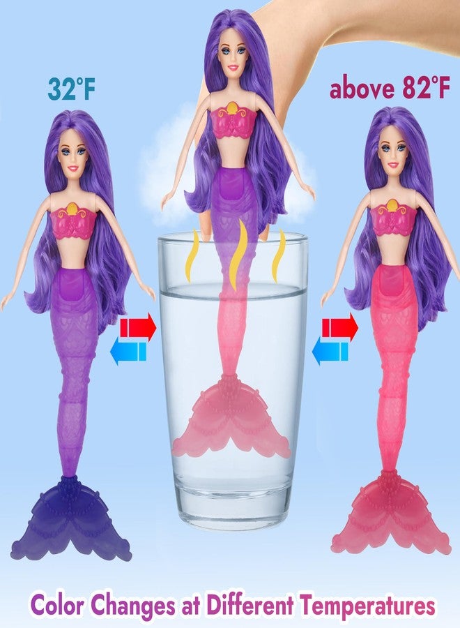 BETTINA Magical Color Changing Mermaid Doll, Princess Mermaid Toy with Seahorse & Dolls Accessories - Vibrant Purple Hair and Transforming Tail, Mermaid Gifts Toys for Girls Aged 3-7 - Image 2