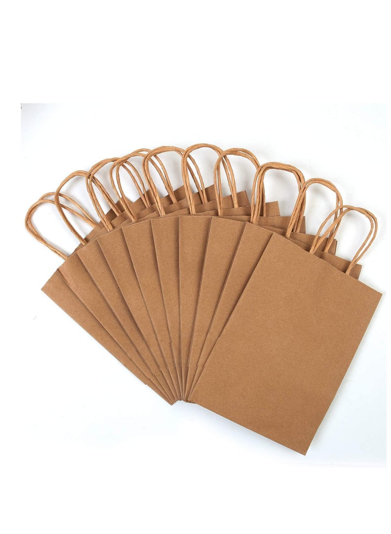 ECVV أكياس هدايا ECVV مجموعة 48 قطعة أكياس ورقية صديقة للبيئة مع مقابض أكياس ورقية بالجملة أكياس تسوق أكياس كرافت أكياس بيع بالتجزئة أكياس حفلات (بني، 21 * 15 * 8 سم) - Image 4