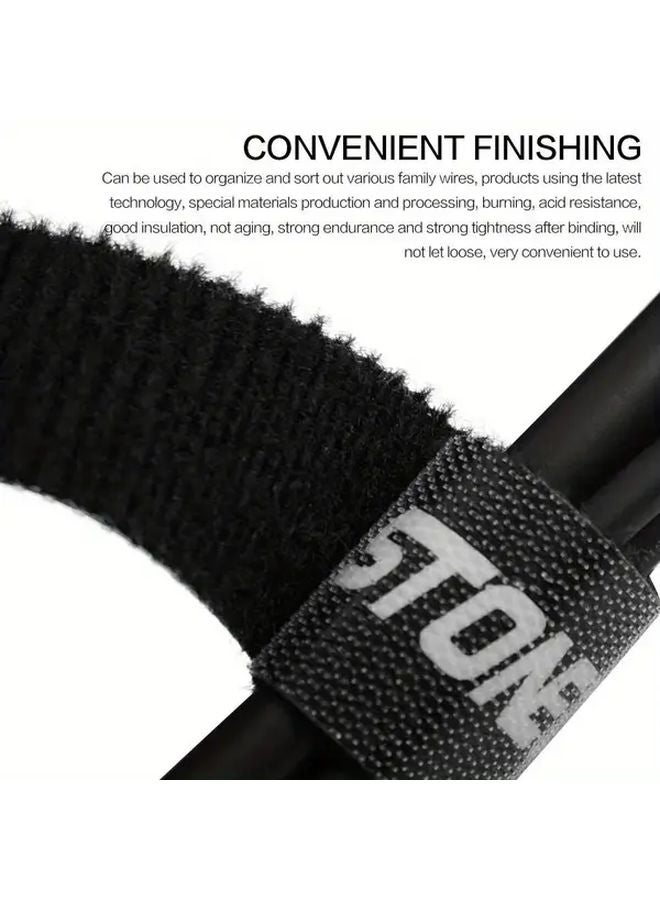 White Reusable Double Sided Cable Management Tape Adjustable Strap for Phone Data Power Cords - Image 4