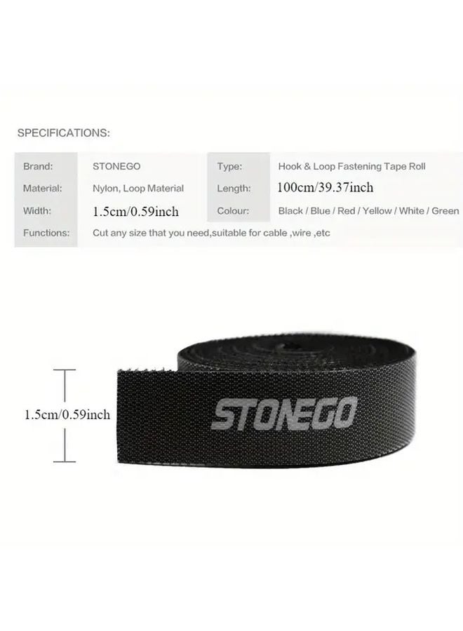 White Reusable Double Sided Cable Management Tape Adjustable Strap for Phone Data Power Cords - Image 5