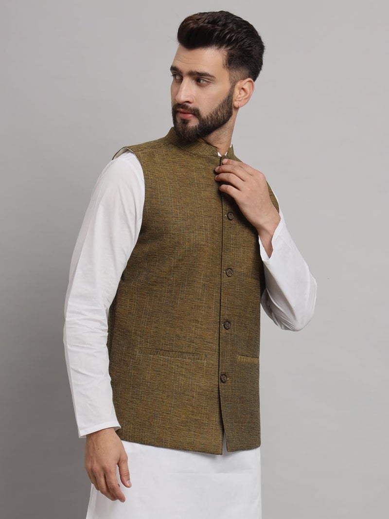 LATEST CHIKAN Men's Traditional Cotton Nehru Jacket/Waistcoat,42 - Image 5