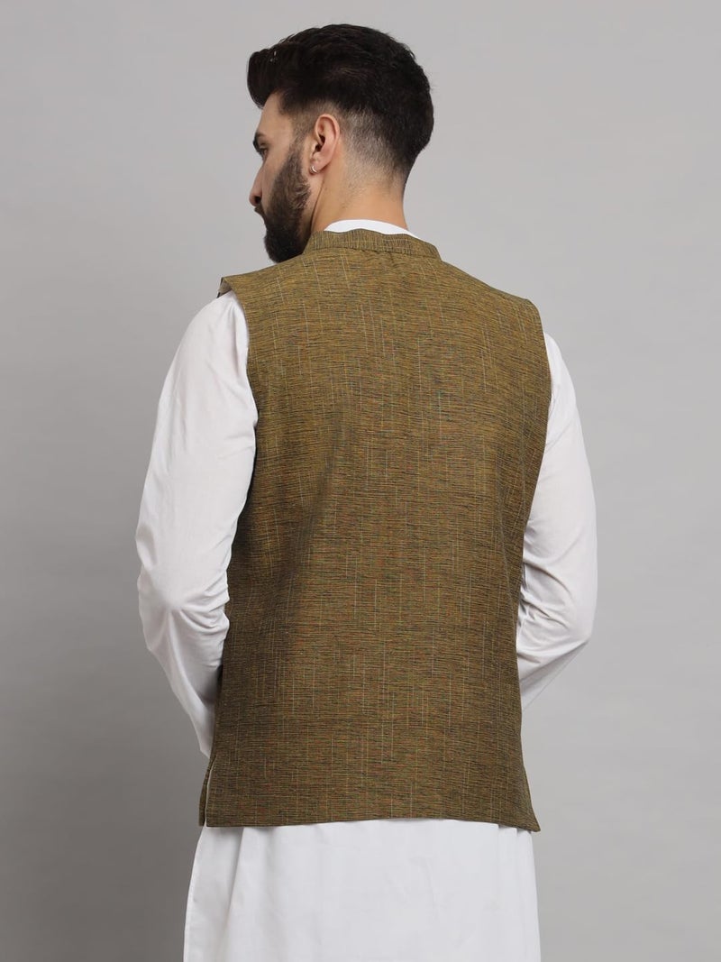 LATEST CHIKAN Men's Traditional Cotton Nehru Jacket/Waistcoat,42 - Image 4
