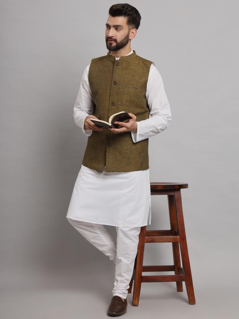 LATEST CHIKAN Men's Traditional Cotton Nehru Jacket/Waistcoat,42 - Image 2