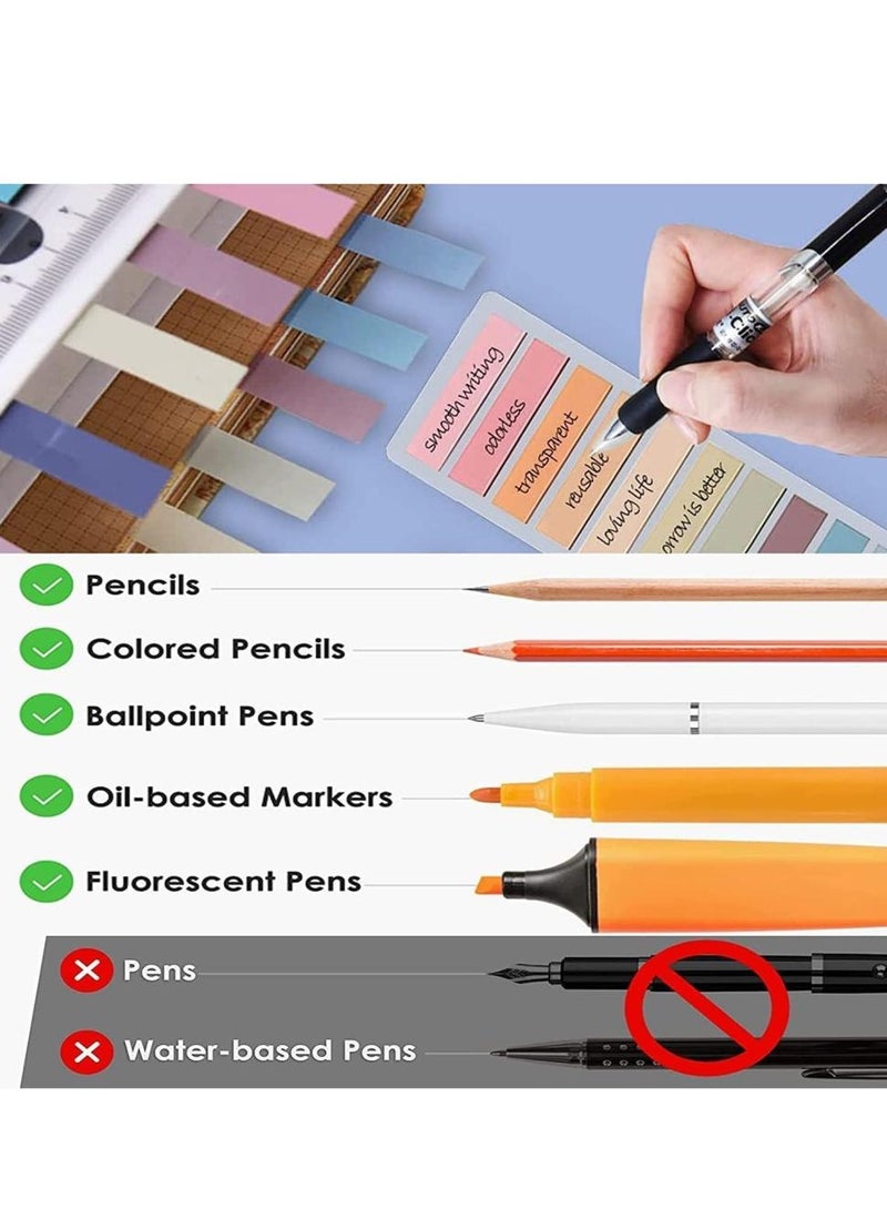 Generic 1200Pcs Sticky Tabs, Transparent Sticky Notes Flags Pastel Book Tabs Writable Annotation Tabs Morandi Page Markers Clear Index Tabs Translucent Index Stickers for Books Office Supplies  - Image 5