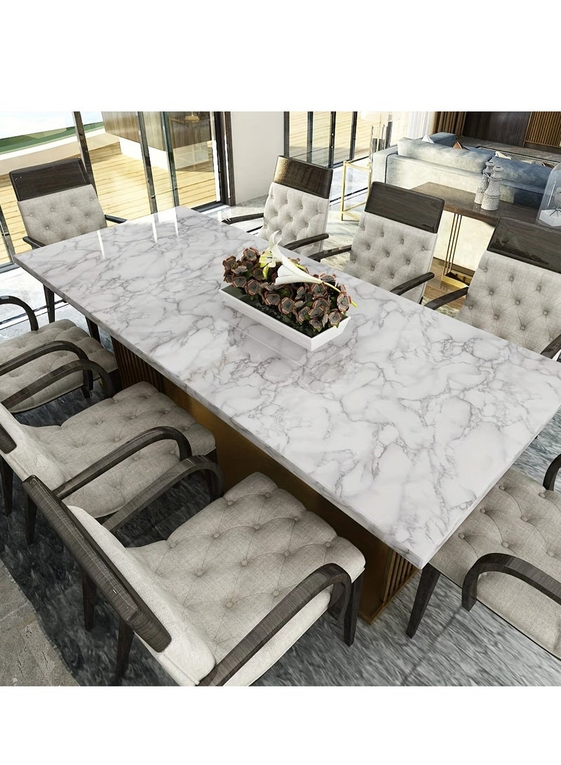 بامير ورق جدران ذاتي اللصق مقاوم للماء - 40 سم × 100 سم، بنمط رخامي لامع، مقاوم للزيت، مناسب للخزائن وأسطح العمل والجدران، سهل القطع والتركيب - Image 5