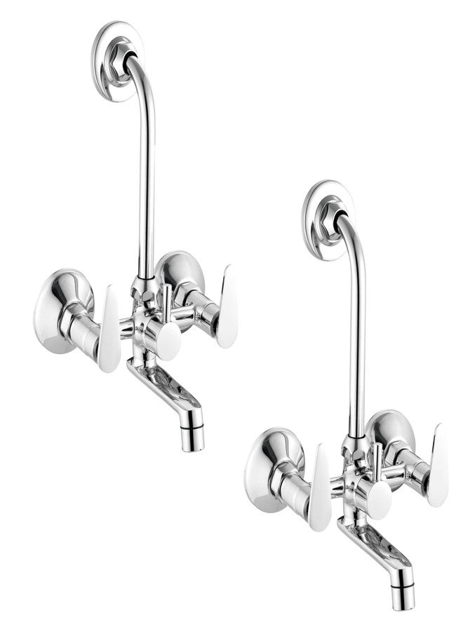 ANATOMIX SIGMA Brass Wall Mixer with L Bend Pipe and Provision for Over Head Shower and 125mm Long Bend Pipe Pack of 2 - Image 1