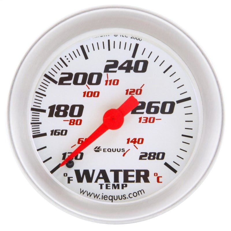 Equus 8242 2" Mechanical Water Temperature Gauge, White with Aluminum Bezel - Image 3
