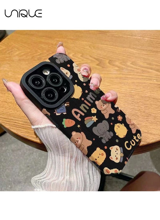 Unique - Compatible with iPhone 15 Pro Max Cases, Animal Theme Cases, TPU Drop Protection - Black - Image 1