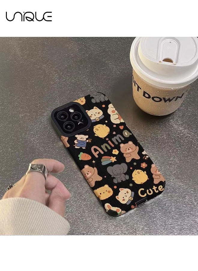 Unique - Compatible with iPhone 15 Pro Max Cases, Animal Theme Cases, TPU Drop Protection - Black - Image 1