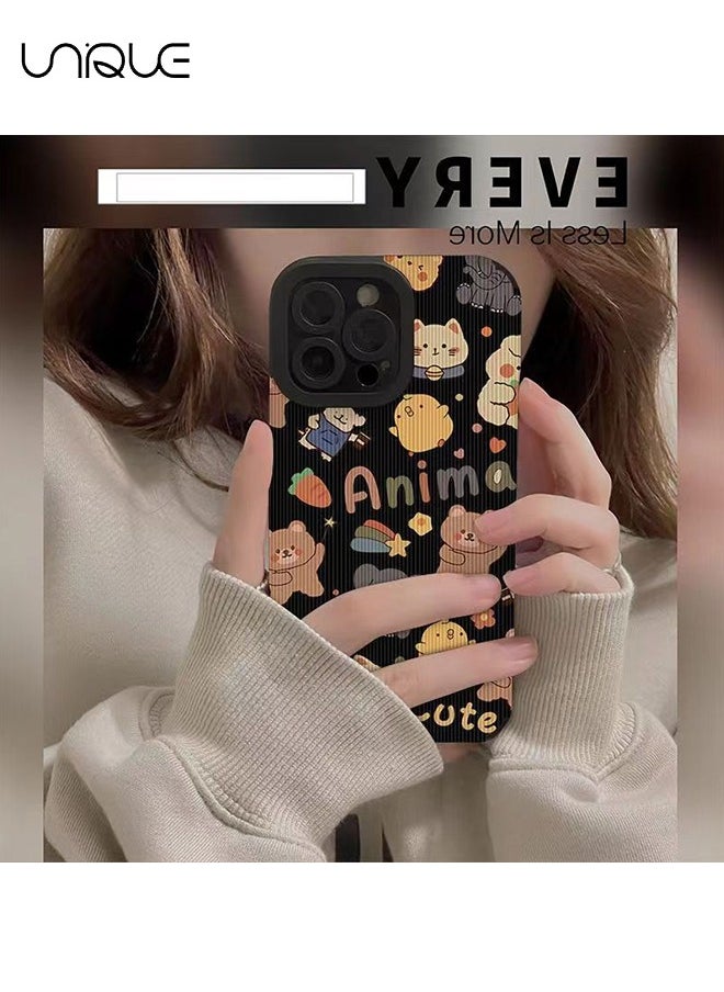 Unique - Compatible with iPhone 15 Pro Max Cases, Animal Theme Cases, TPU Drop Protection - Black - Image 1