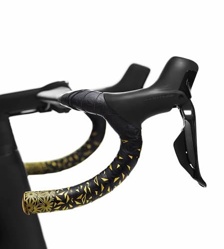 Supacaz Bar Tape - Super Sticky Kush - Star Fade - Gold + Gold Star Plugz - Cycling Handlebar Tape - Image 2