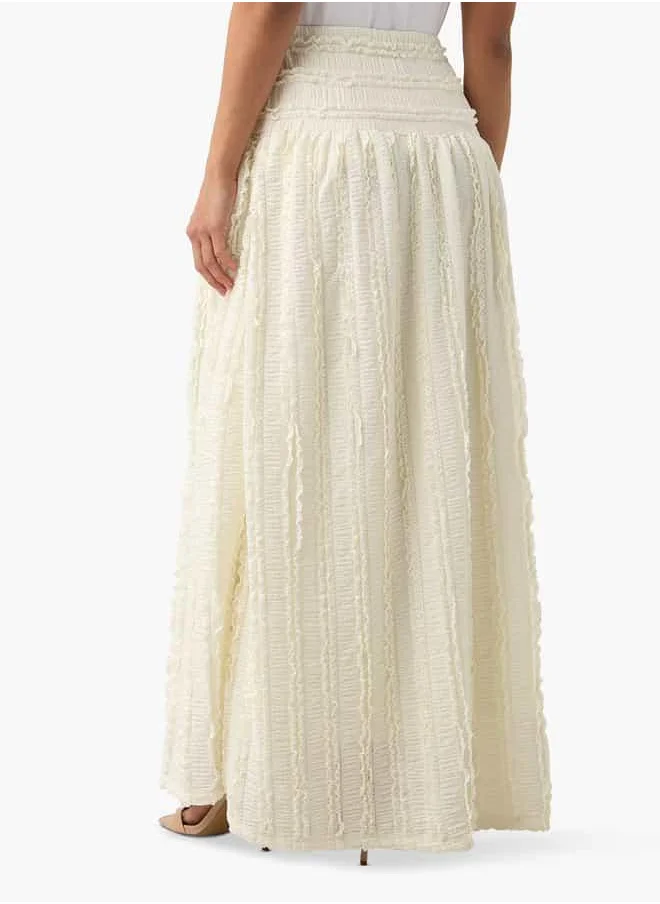 2Xtremz 2Xtremz Textured Maxi Skirt with Elasticated Waistband