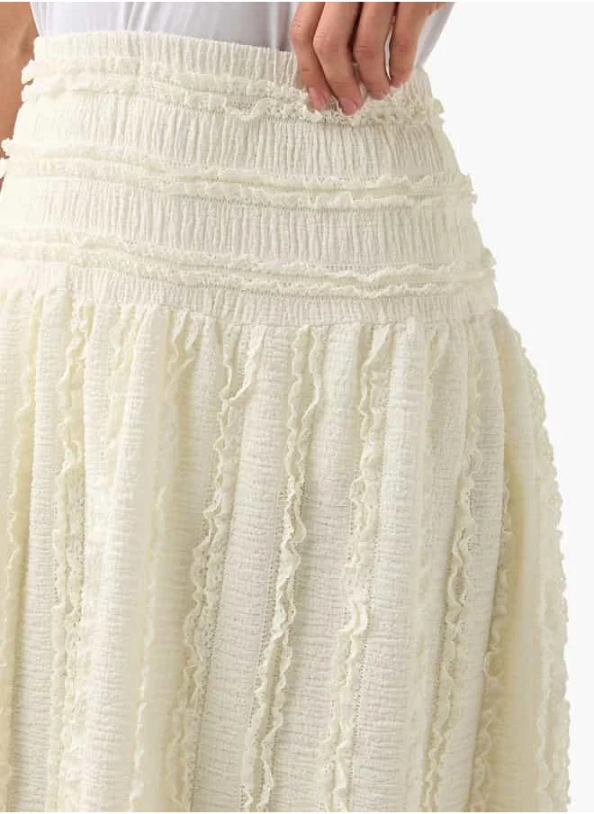 2Xtremz 2Xtremz Textured Maxi Skirt with Elasticated Waistband