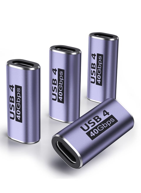 USB C Female to Adapter (4 Pack) Coupler with 40 Gbps PD 100W 8K 60hz Video Compatible for Thunderbolt 4/3, MacBook Pro/Air, USB-C HUB, Magsafe and More Type DevicesUSB C Female to Adapter (4 Pack) Co