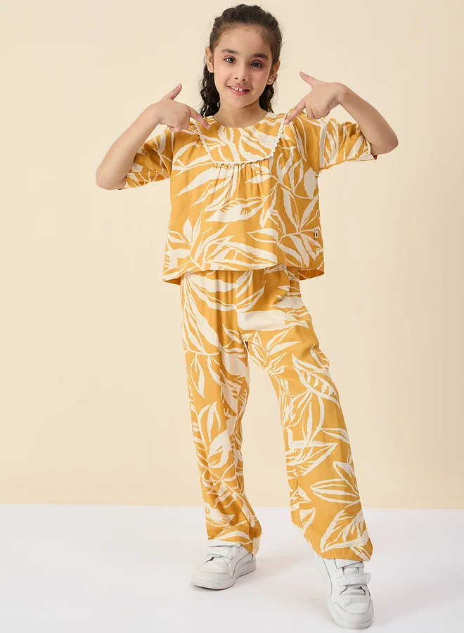 ستايلو بج Stylo Bug Floral Print Round Neck Top and Pants Set