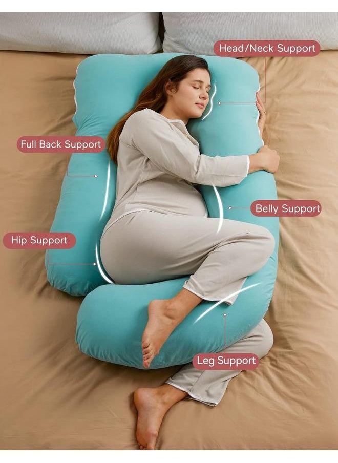 Y&D Pregnancy Pillows for Sleeping, U Shaped Full Body Maternity Pillow with Removable Cover - Support for Back, Legs, Belly, HIPS for Pregnant Women, 57 Inch Pregnancy Pillow for Women, Grey  - Image 2