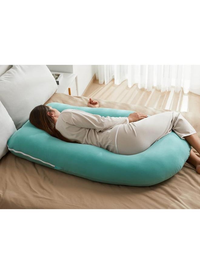 Y&D Pregnancy Pillows for Sleeping, U Shaped Full Body Maternity Pillow with Removable Cover - Support for Back, Legs, Belly, HIPS for Pregnant Women, 57 Inch Pregnancy Pillow for Women, Grey  - Image 4