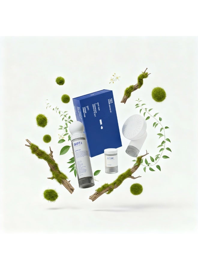 شفت مجموعة فلتر استحمام شيفت برائحة الغابة لتنقية المياه المتقدمة تزيل الصدأ ورواسب الخزانات للمنازل السعودية وتعزز الفيتامينات لحماية الشعر والبشرة - Image 1