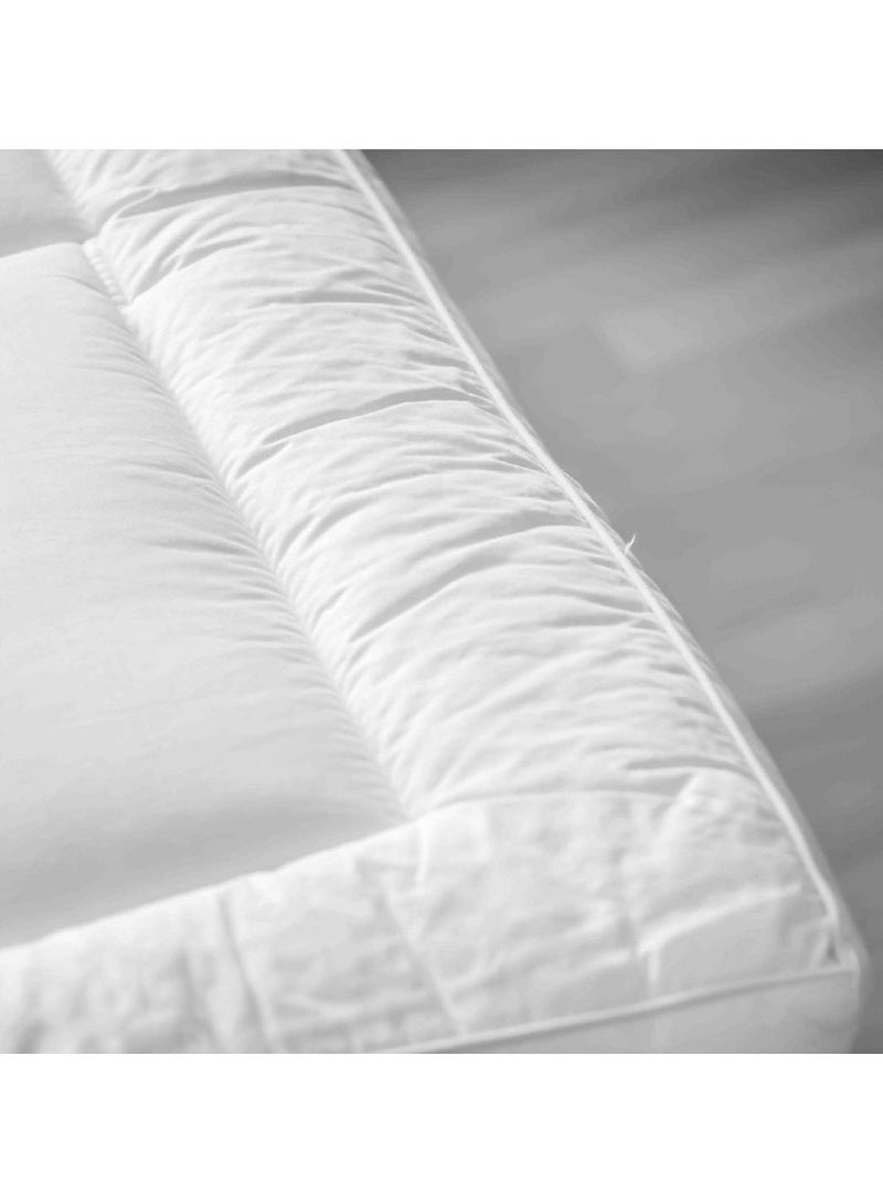 عربست لباد مرتبه سريرنفرين مايكروفايبر ارتفاع 14سم مغاط دائري سرير مقاس 180×200سم- ابيض - Image 3