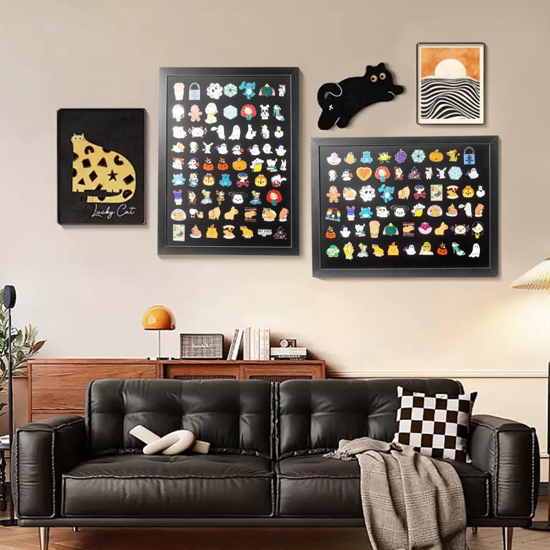 tutata 12x16 Pin Display Case, Enamel Pin Display Frame, Pin Collection Display, Shadow Box for Wall Display, Black - Image 3