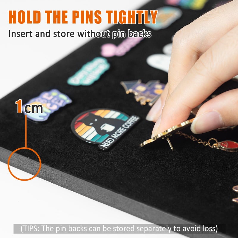 tutata 12x16 Pin Display Case, Enamel Pin Display Frame, Pin Collection Display, Shadow Box for Wall Display, Black - Image 2