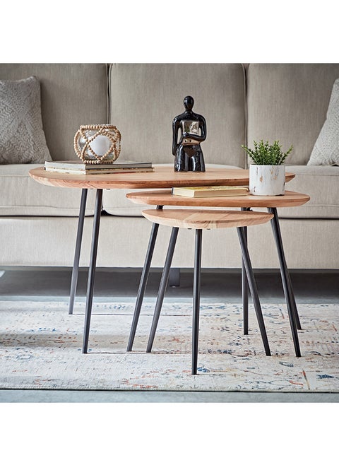 Matika 3-Piece Nest of Tables Set 81 x 43 x 86 cm