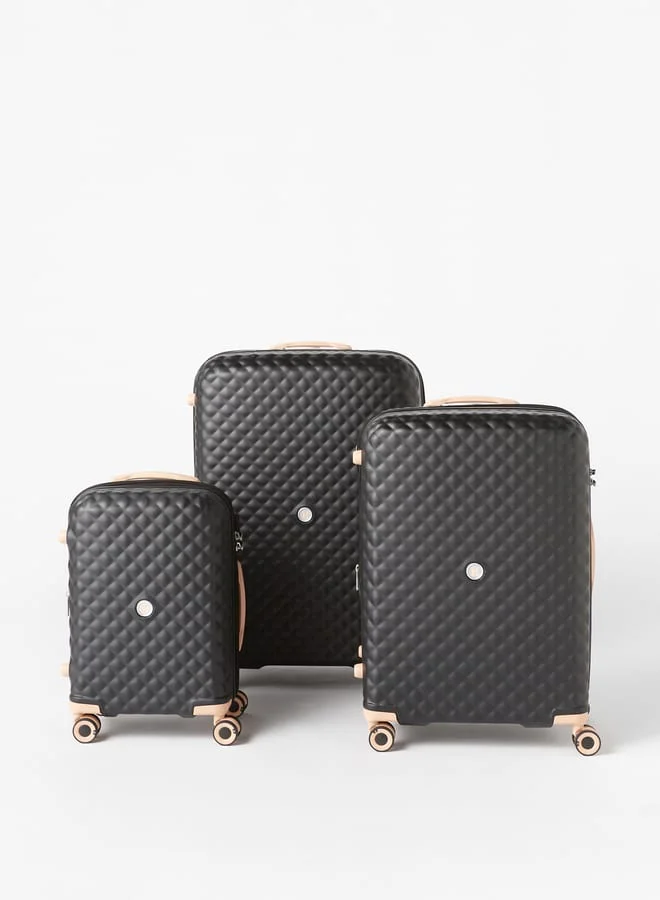 it Textured Hardcase Luggage Trolley Bag with Retractable Handle