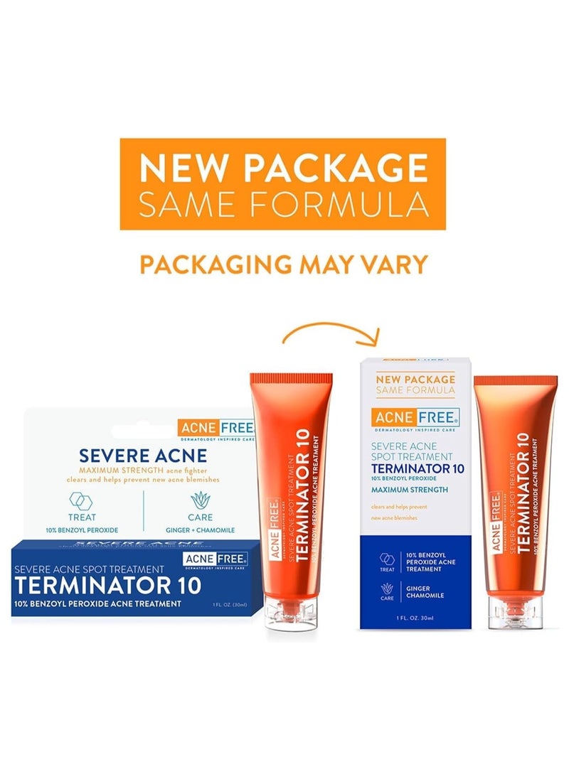 AcneFree - Severe Acne Spot Treatment, Terminator 10  (30 ml) Packaging May Vary - Image 1