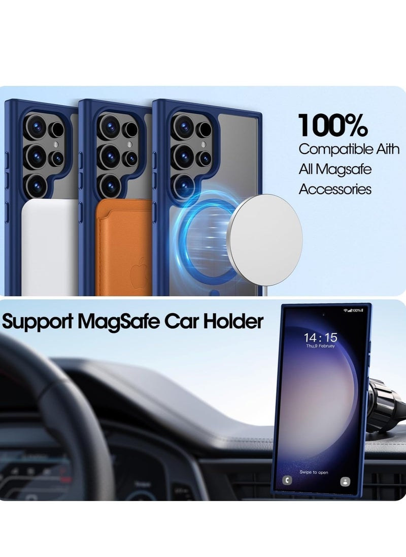 ماركة غير محددة - حافظة مغناطيسية لهاتف iPhone xs max، [شحن لاسلكي] [متوافقة مع Magsafe] لا تسبب الاصفرار وحماية من السقوط العسكري، غطاء حافظة هاتف شفاف (أزرق داكن) - Image 1