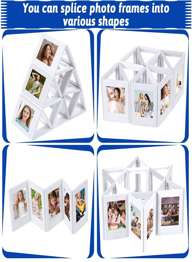 Caeuiciw 30 Pack Mini Magnetic Picture Frames 2x3 Inch Picture Frames Small Table Pictures Holder Compatible with Polaroid Fujifilm Film Photos for Fridge Table Locker Whiteboard (White - Image 3