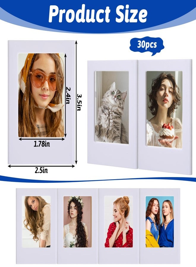 Caeuiciw 30 Pack Mini Magnetic Picture Frames 2x3 Inch Picture Frames Small Table Pictures Holder Compatible with Polaroid Fujifilm Film Photos for Fridge Table Locker Whiteboard (White - Image 2