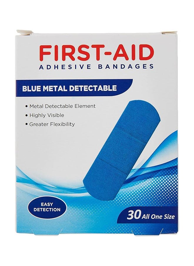 First Aid ضمادات بلوميتال قابلة للاكتشاف، قابلة للتمدد، خالية من اللاتكس، ضمادة 30 ثانية  - Image 2