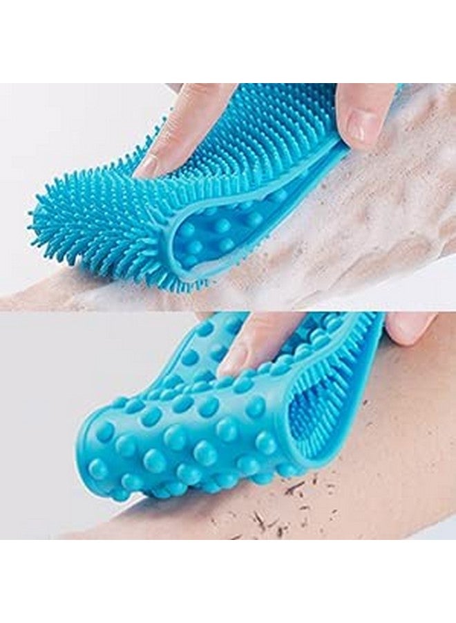 KIDINGTON Silicone Back Scrubber, bath Shower Silicone Body Massage Brush Silicone Bath Towel Exfoliating Body Brush Belt, Cleaning Shower Strap, Double-Sided Washing Towel Scrubber for Men Women - Image 2
