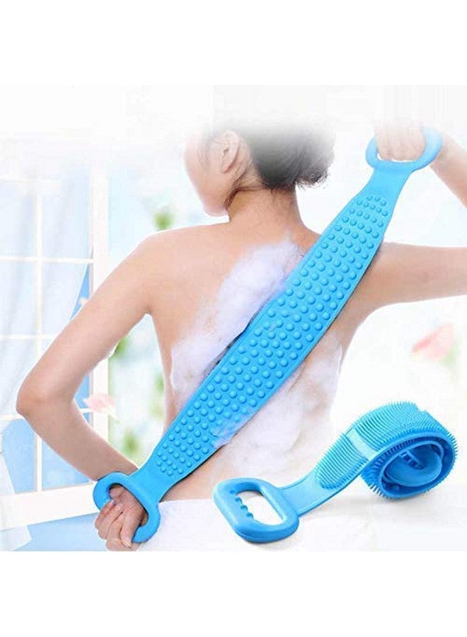 KIDINGTON Silicone Back Scrubber, bath Shower Silicone Body Massage Brush Silicone Bath Towel Exfoliating Body Brush Belt, Cleaning Shower Strap, Double-Sided Washing Towel Scrubber for Men Women - Image 1