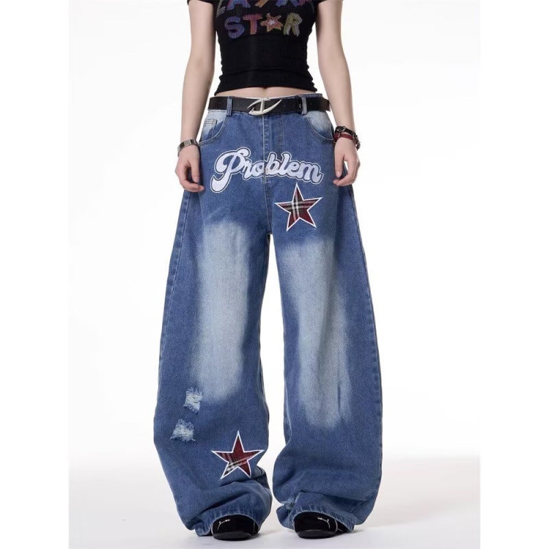 Unisex Classic Denim Jeans Loose Fit Daily Outdoor Wear - Image 2
