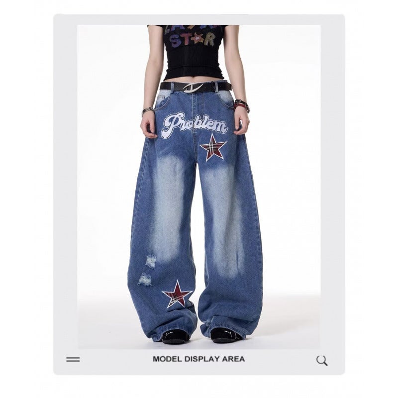 Unisex Classic Denim Jeans Loose Fit Daily Outdoor Wear - Image 1