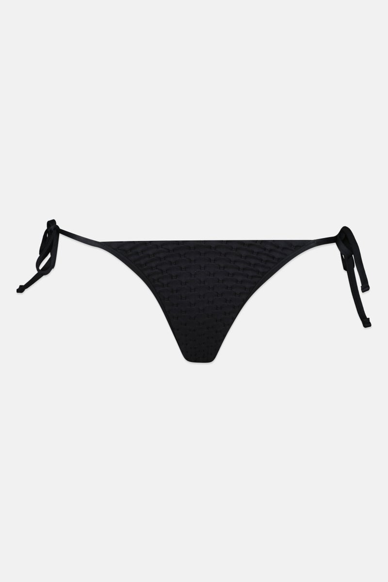 Billabong بيكيني سفلي مزخرف بإغلاق رباط للنساء، أسود - Image 1