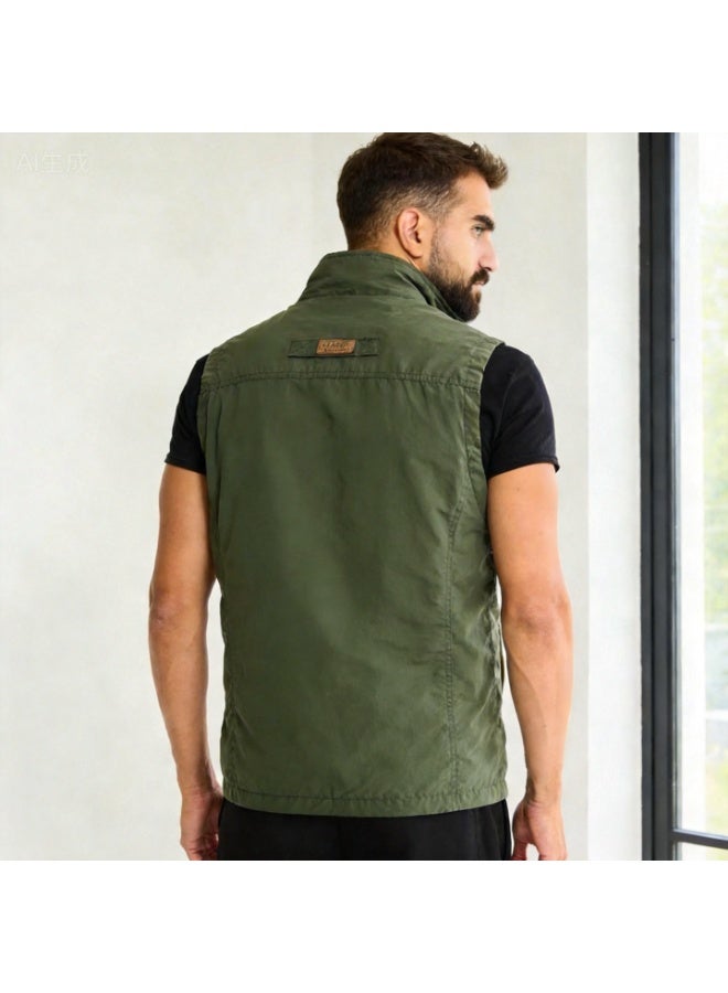 Ufeliz Classic New Spring/Summer Outdoor Casual Quick-Dry Vest: Trendy, Stylish, and Minimalist Stand-Collar Photography and Fishing Gilet Jacket - Image 3