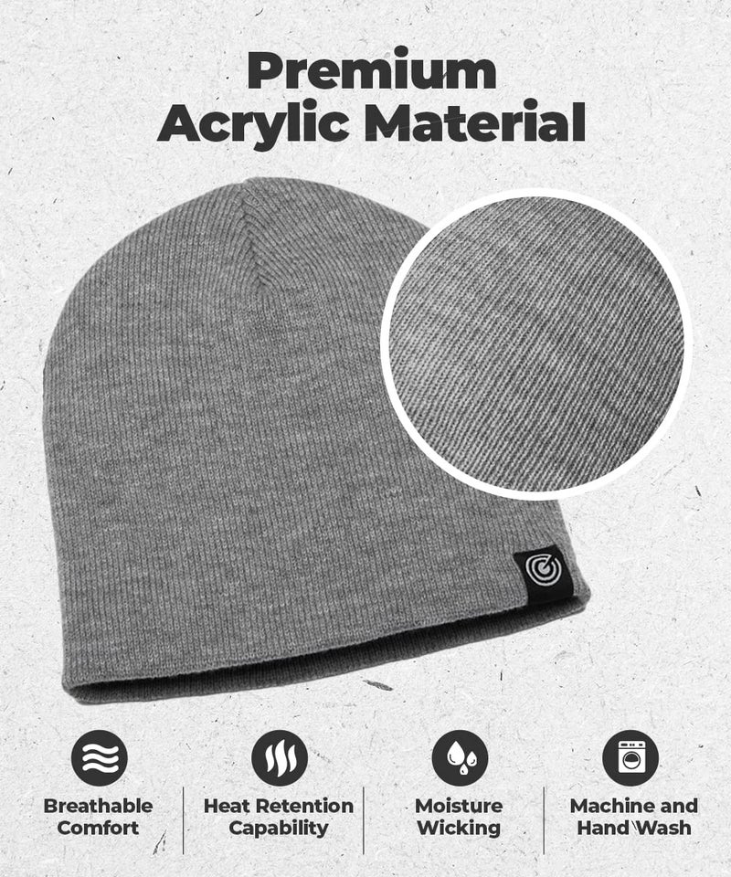 Revony Original Beanie Cap - Soft Knit Beanie Hat - Warm and Durable (Light Heather Grey) - Image 2
