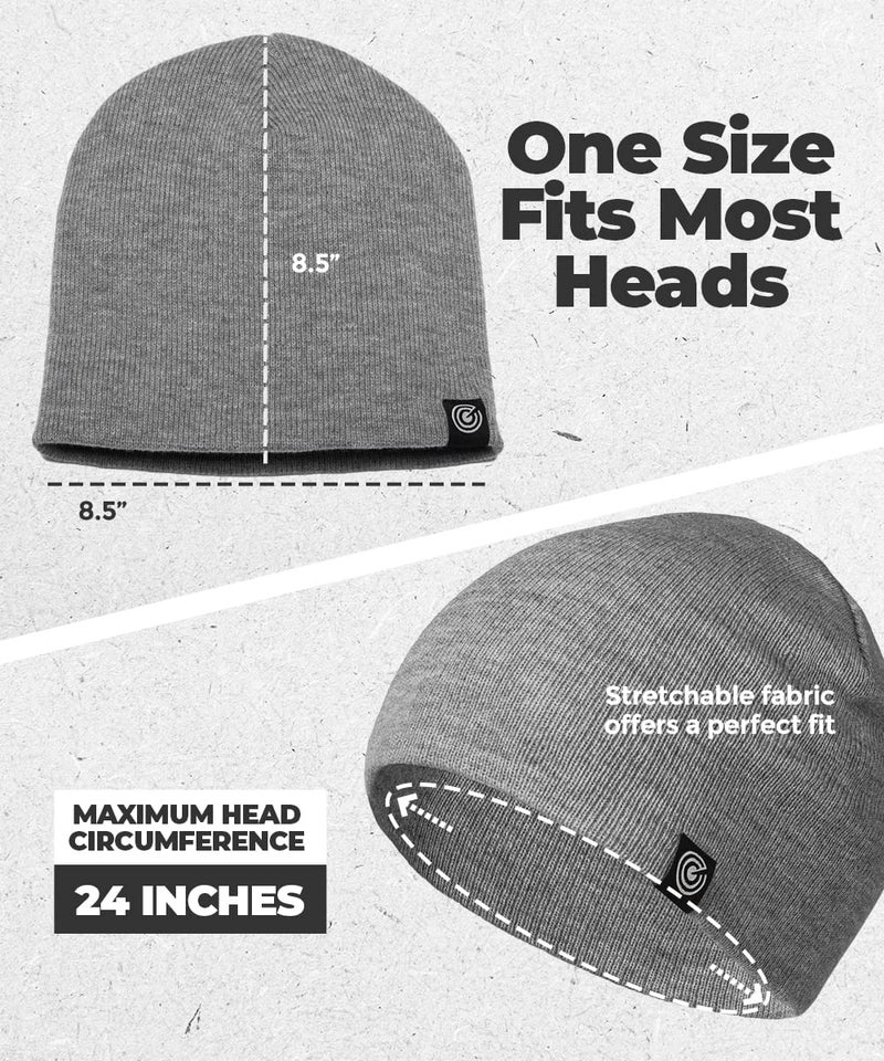 Revony Original Beanie Cap - Soft Knit Beanie Hat - Warm and Durable (Light Heather Grey) - Image 5