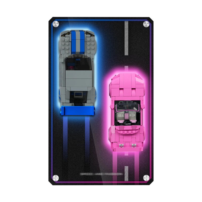 DALDED Acrylic Display Wallboard for Lego Speed Champions 2 Fast 2 Furious Nissan Skyline GTRR34 Honda S2000 Wall Mount for Dual Race Car 76917 77241 Gifts for Adult CollectorBoard Only125x8 - Image 3