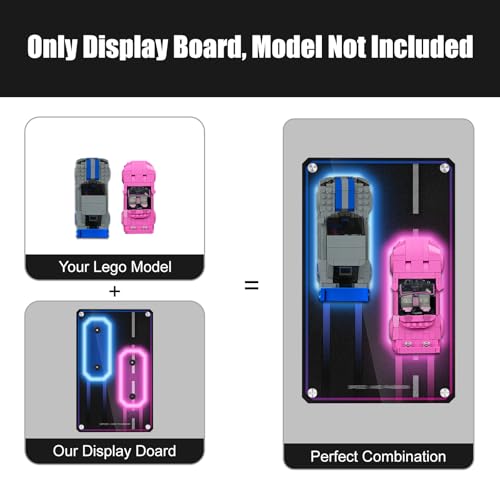 DALDED Acrylic Display Wallboard for Lego Speed Champions 2 Fast 2 Furious Nissan Skyline GTRR34 Honda S2000 Wall Mount for Dual Race Car 76917 77241 Gifts for Adult CollectorBoard Only125x8 - Image 5