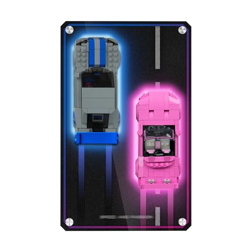 DALDED Acrylic Display Wallboard for Lego Speed Champions 2 Fast 2 Furious Nissan Skyline GTRR34 Honda S2000 Wall Mount for Dual Race Car 76917 77241 Gifts for Adult CollectorBoard Only125x8 - Image 1