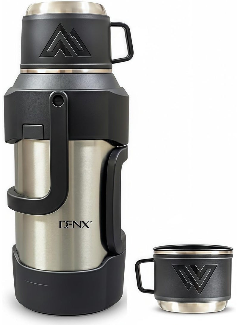 Denx Vacuum flask 4L , Stainless Steel Vacuum Flask ,24-48 Hr Hot & Cold Drink ,Portable Travel Jug - Image 1