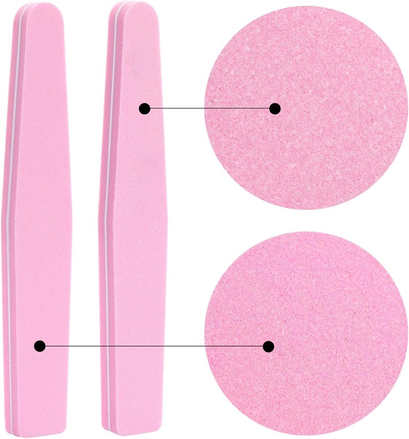 Gleevia Gleevia 20Pcs Nail Buffers Block Files Sponge Washable Double Sided 100180 Sanding Buffing File for Acrylic Nails Pink - Image 4