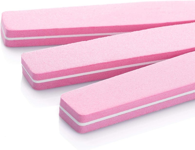 Gleevia Gleevia 20Pcs Nail Buffers Block Files Sponge Washable Double Sided 100180 Sanding Buffing File for Acrylic Nails Pink - Image 5